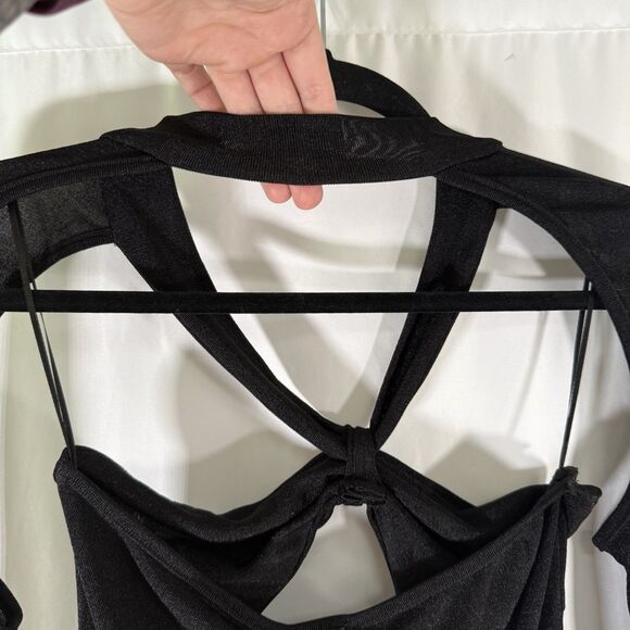 New Princess Polly Giovanni Mini Dress Womens 6 Black Pull On Unlined Semi Sheer - Picture 15 of 15